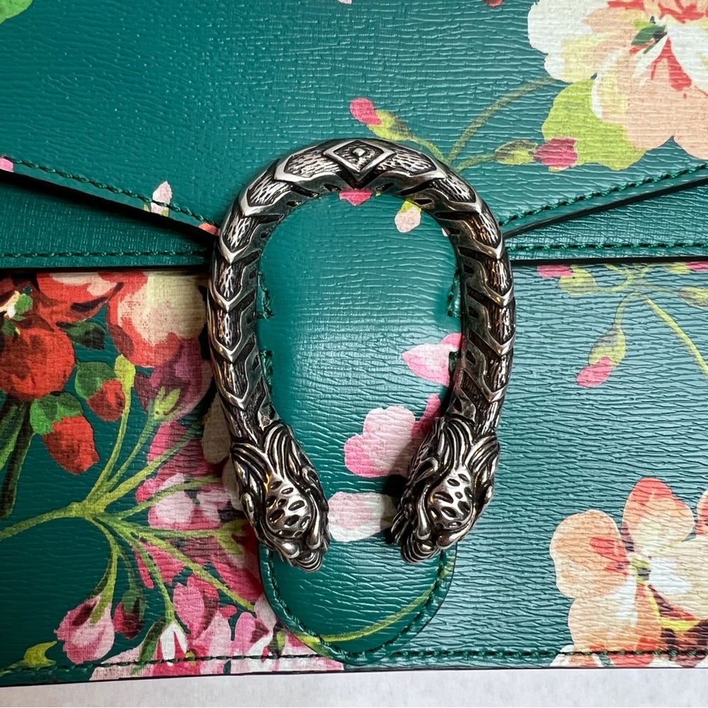 GUCCI Teal Medium Dionysus Blooms Leather Shoulder Bag - Picture 2 of 15